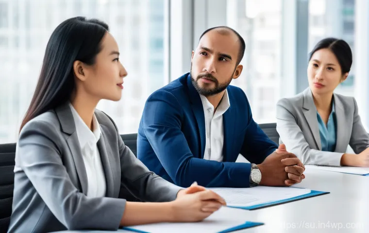 상황에 따른 소통의 문화적 차이 - **Prompt:** A diverse group of five business professionals from different cultural backgrounds (e.g....