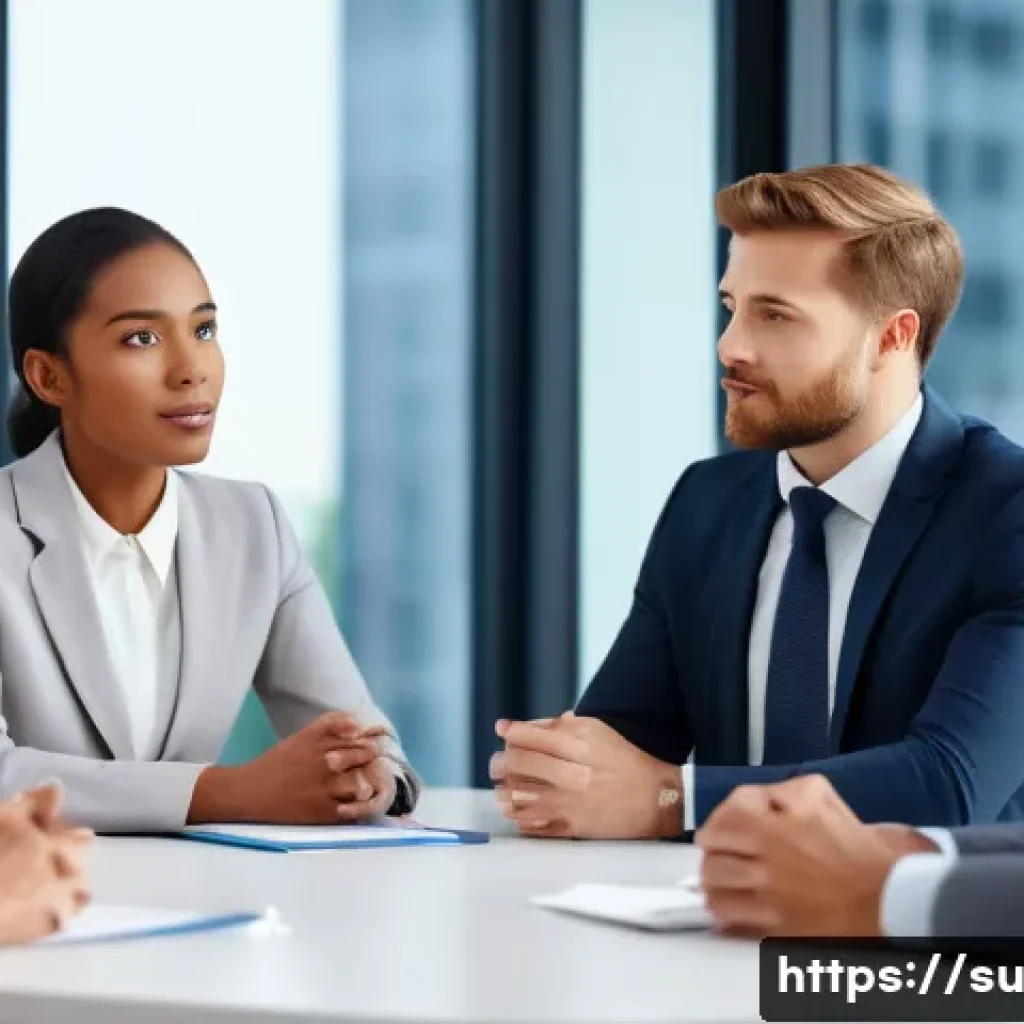 상황별 소통 강화를 위한 기술 - A professional business meeting scene focused on effective nonverbal communication: diverse group of...